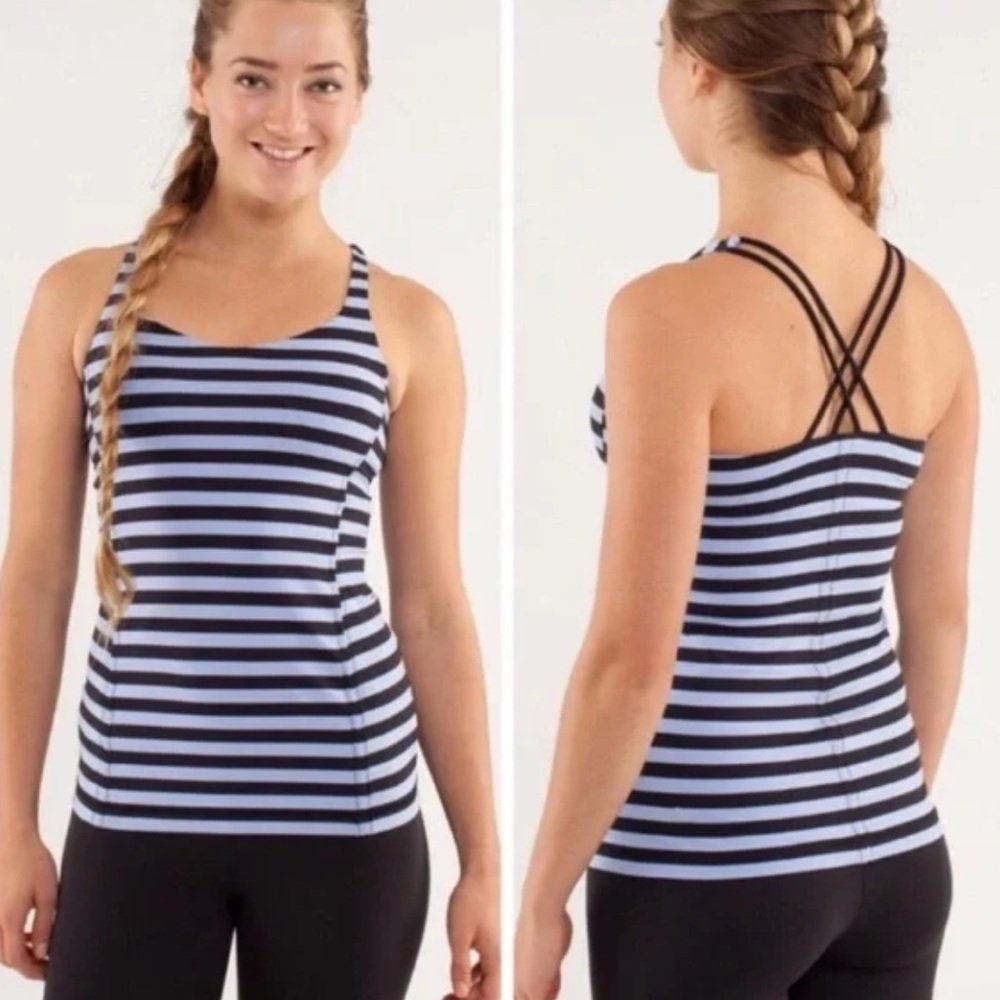 Lululemon Power Y Tank striped free to be
